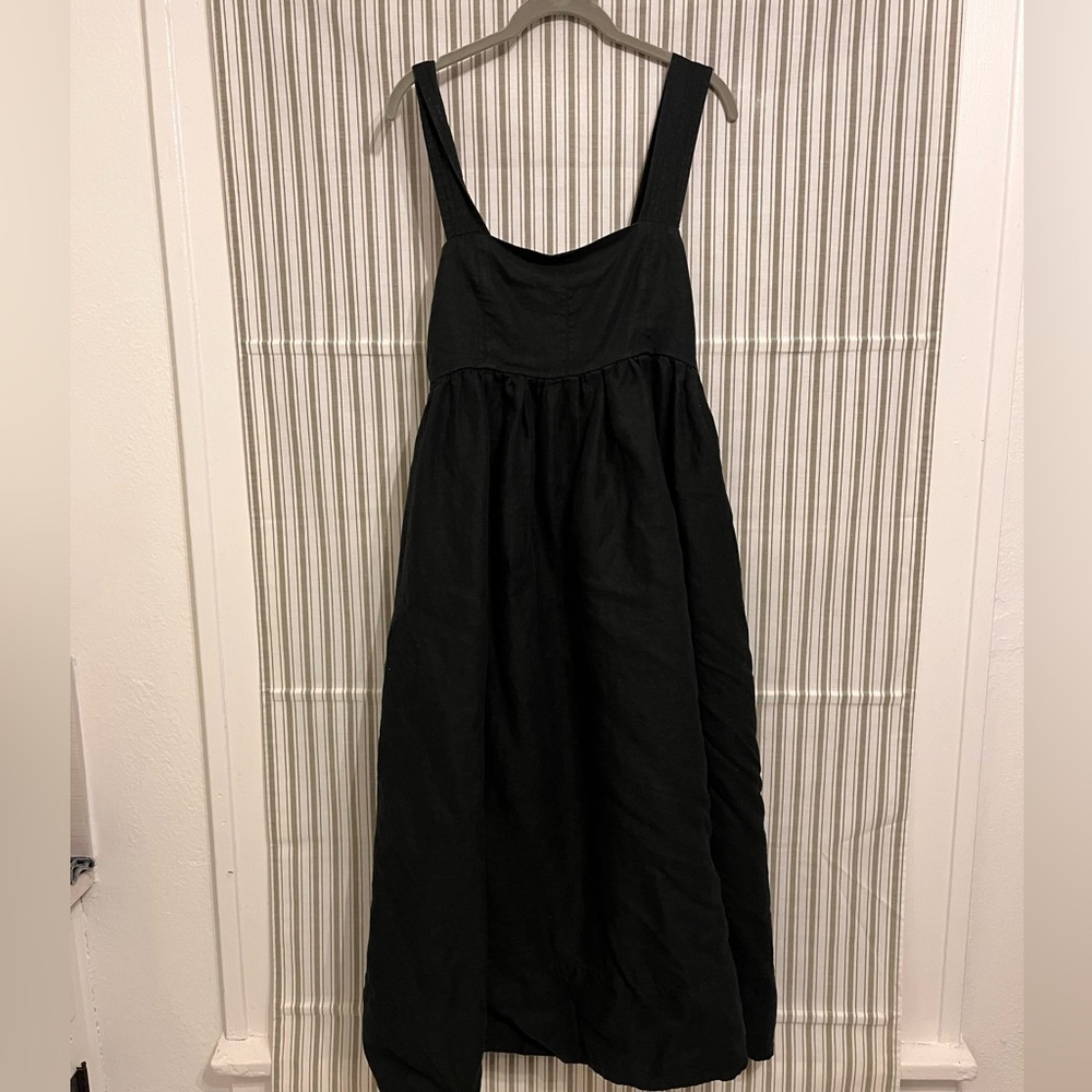 Sundays Black Linen Maxi Dress